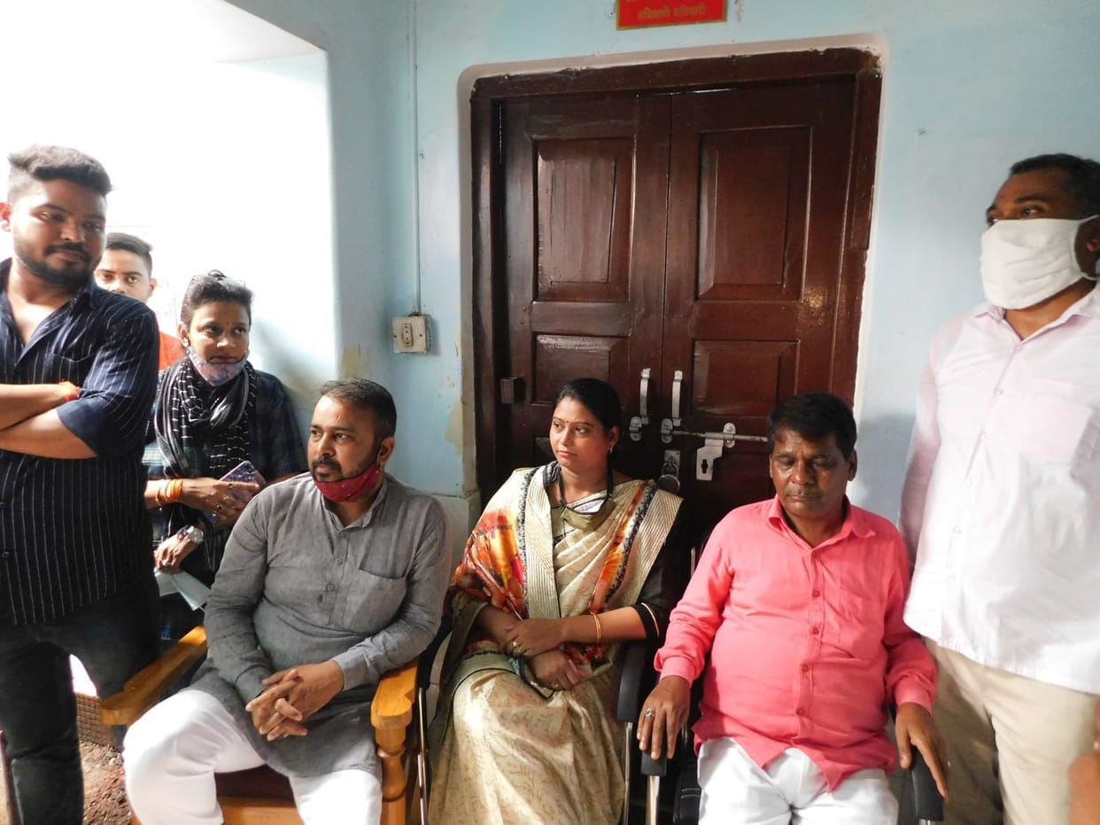 The president, upset with the obstruction in development works, sat on a dharna
