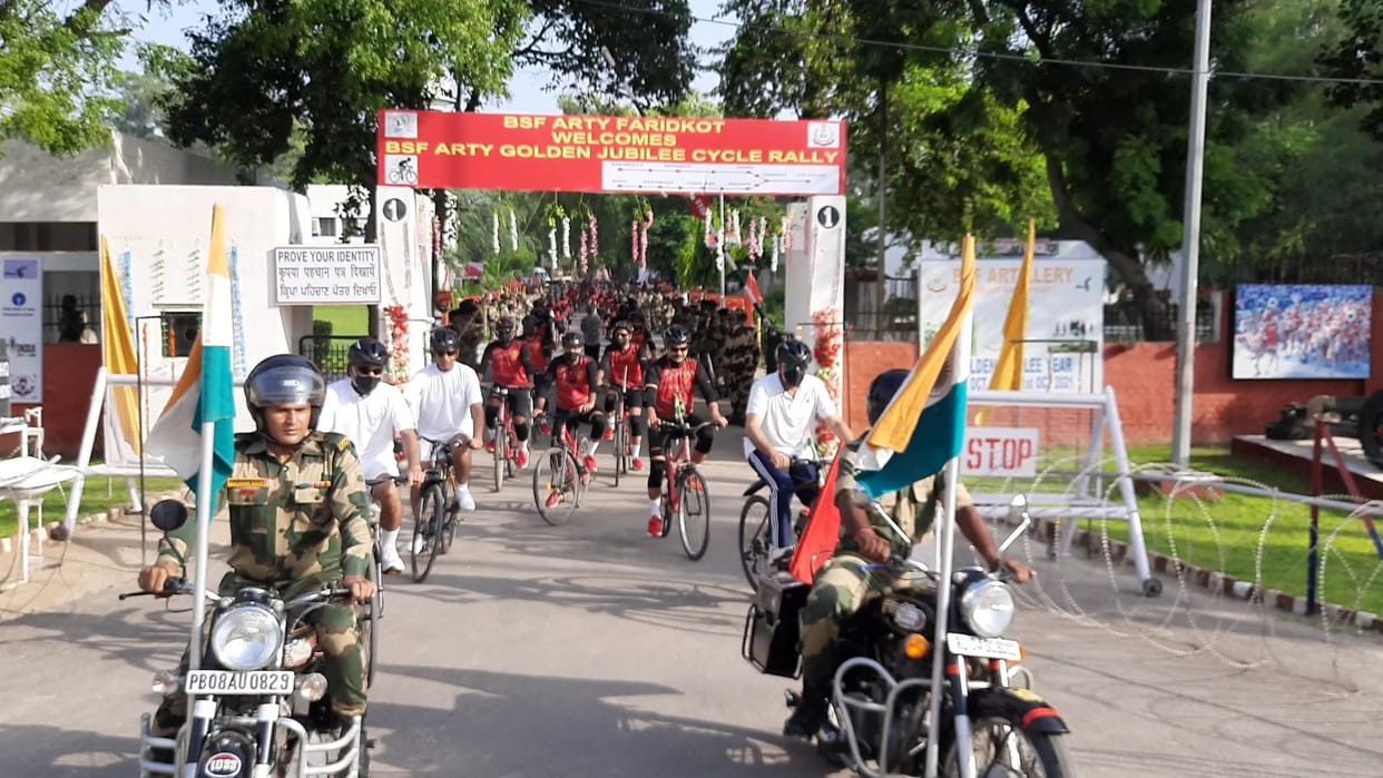 BSF's Golden Jubilee Cycle Rally held for Attari border