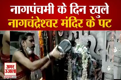 nagchandreshwar temple gates open in ujjain on the occasion of nagpanchami