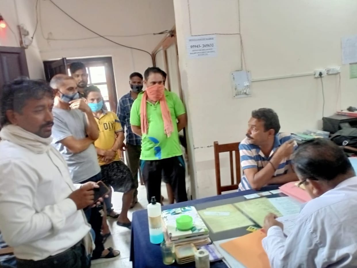 Police and forest department team engaged in finding clues about the wood of the cut trees of Khair