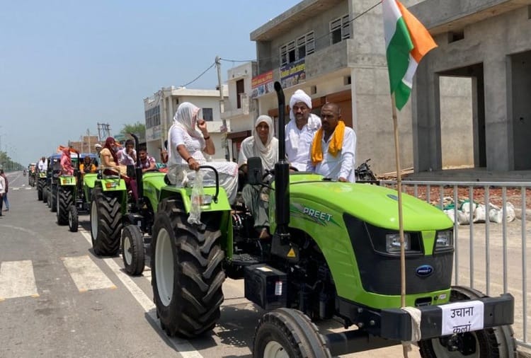 Last rehearsal of Kisan Tiranga Yatra in Jind 