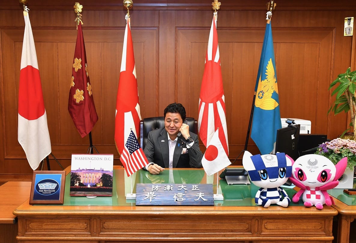 Japan defense Minister  Nobuo Kishi visits disputed war memorial in Tokyo