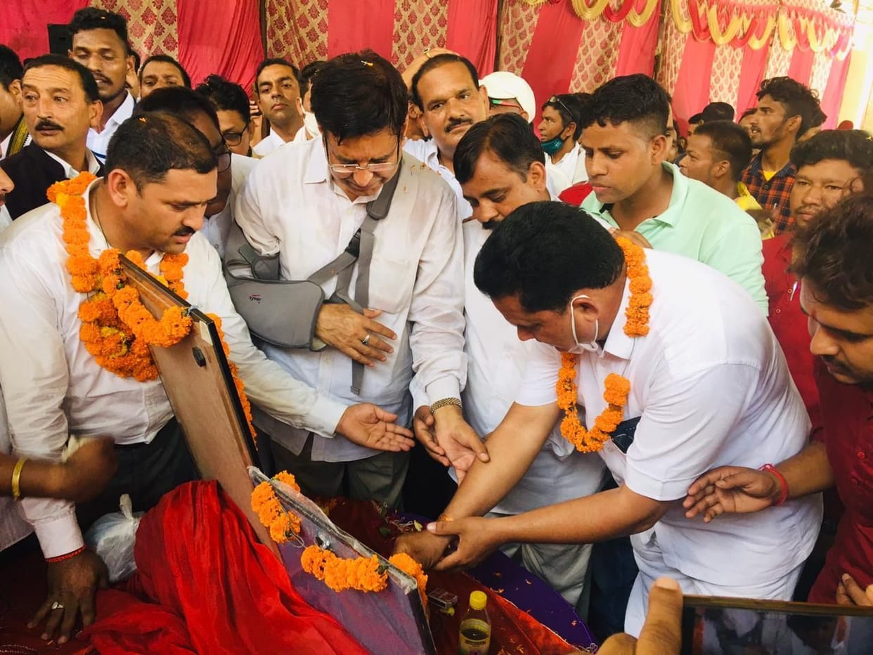 Auxiliary equipment distributed to Divyangjan in the camp