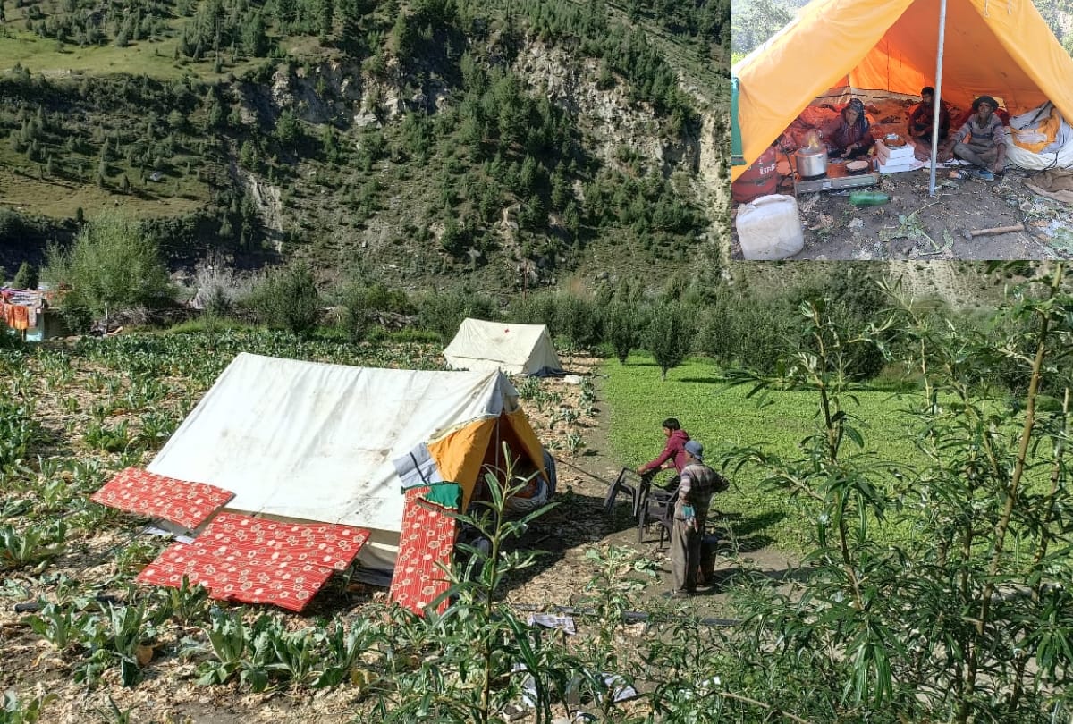 lahaul landslide in chandrabhaga river people spent night in tents