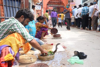 Nagdev worshiped on Nag Panchami, crowd gathered at Nagvasuki temple and Takshatirtha
