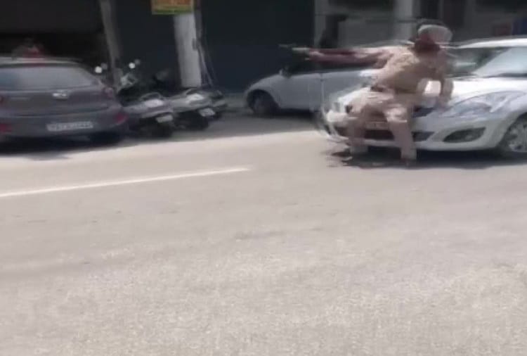 Car driver hit Police Personnel who stopped Vehicle for Security Check in Patiala