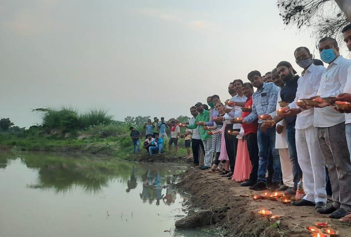 deepdan at ishan river ghats for water conservation in mainpuri