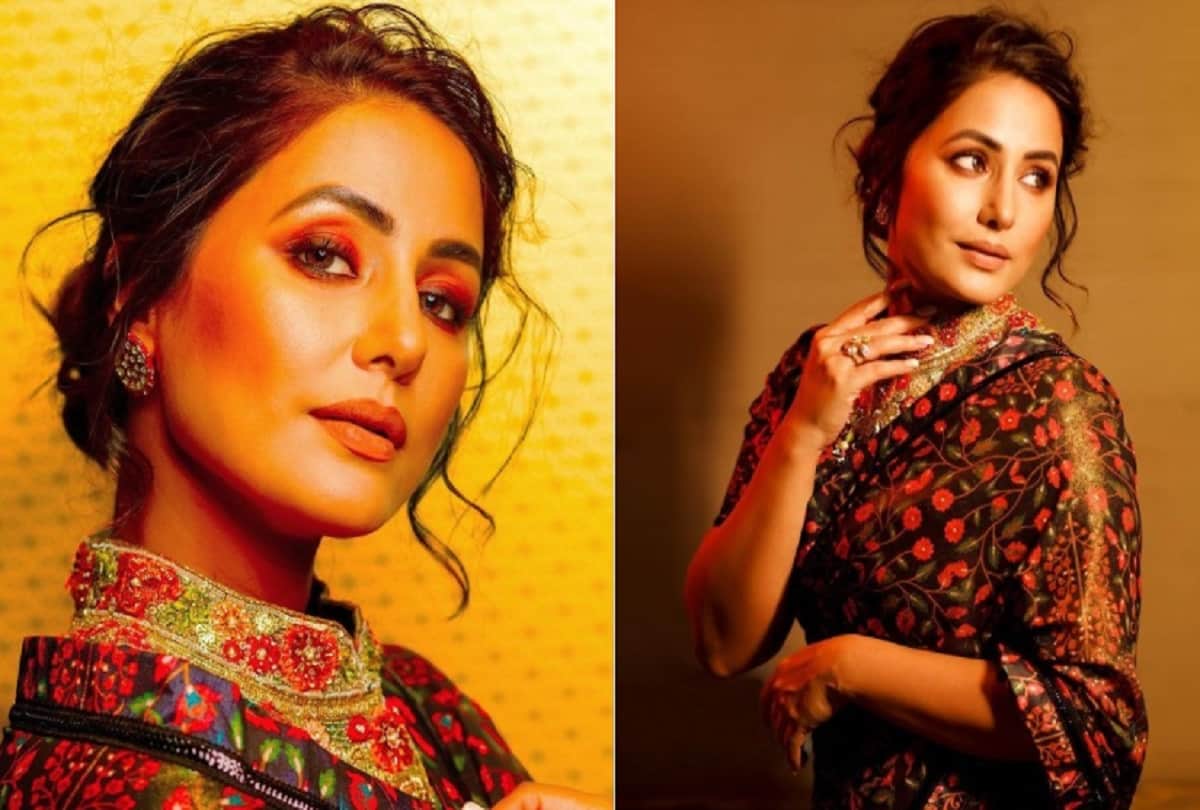 Hina khan saree look pics viral on social media