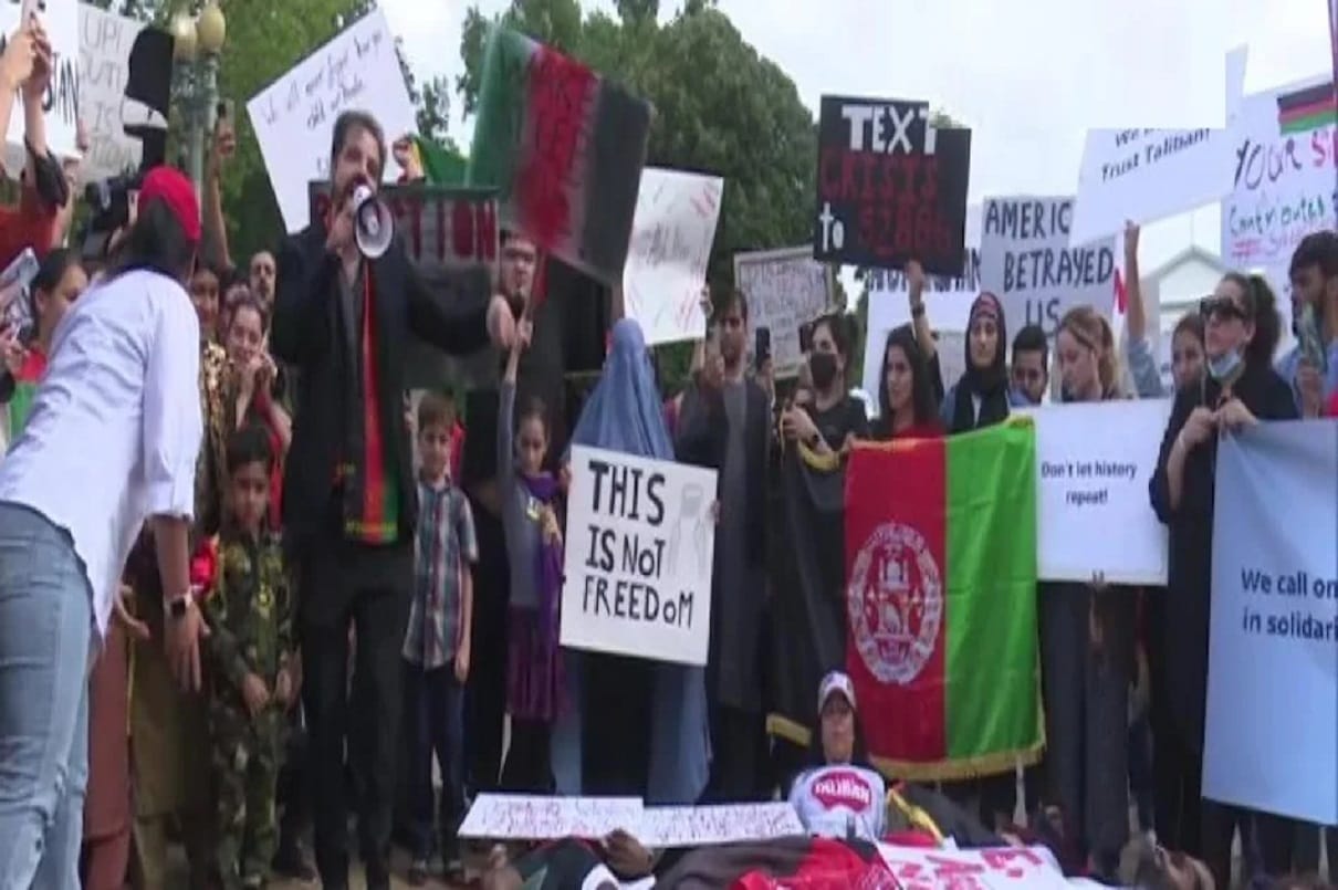 afghanistani ppl protest white house joe biden america abul