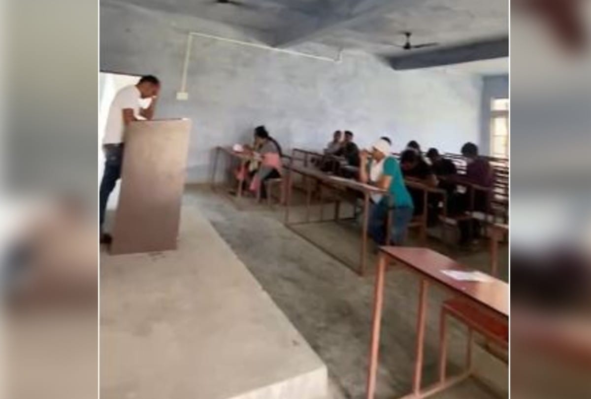 cheating in dr br ambedkar university exam video goes viral agra news