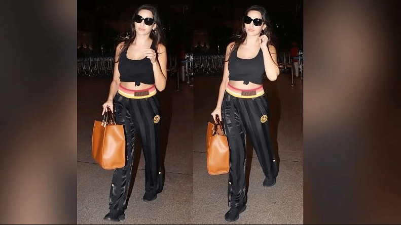 fashion tips see pictures of nora fatehi's airport look and her expensive handbag