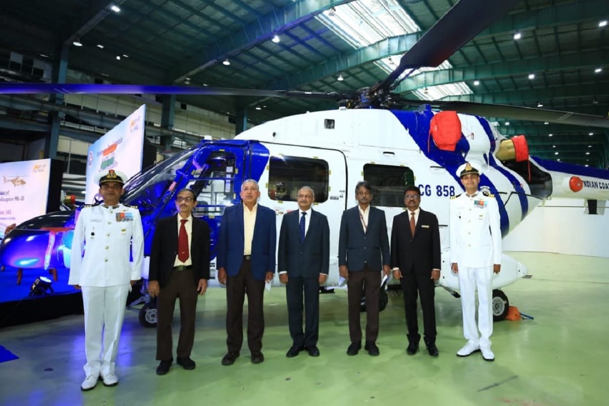 Indian Coast Guard gets three Advanced Light Helicopters manufactured by HAL under ALH Mk3 indigenous programme