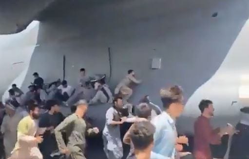 three afghan nationals fell from flying airplane which took off from Kabul Airport amid Taliban taking control