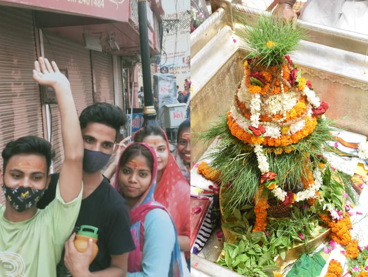 Last Monday of Sawan 2021: Shiva Devotees gathered darshan for Kashi Vishwanath Rudraksh adorned Baba