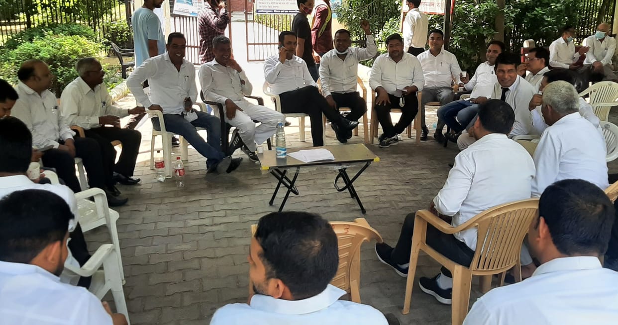 Lawyers sitting on strike to protest against filing of false case