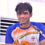 स्वर्ण पदक विजेता नीरज चोपड़ा।