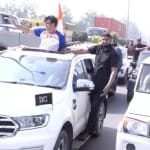 पानीपत पहुंचे नीरज चोपड़ा का स्वागत।