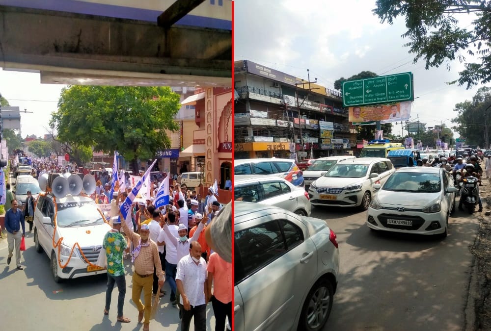 Uttarakhand election 2022: Huge Crow in Delhi CM Arvind Kejriwal Road Show in dehradun photos
