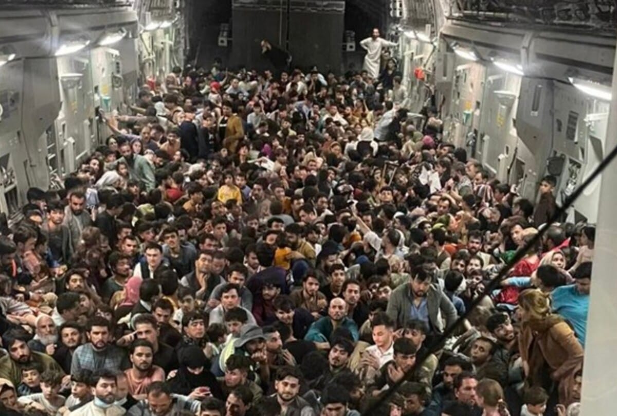 Taliban terror human body fragments found on the wheel of C-17 aircraft US Air Force is investigating