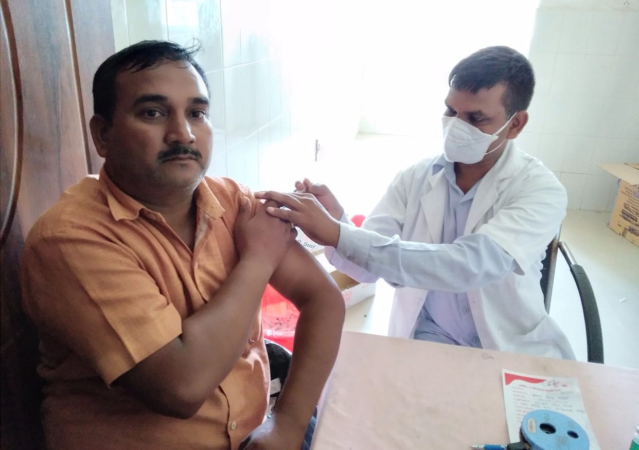 Crowds gathered at the centers to get the vaccine