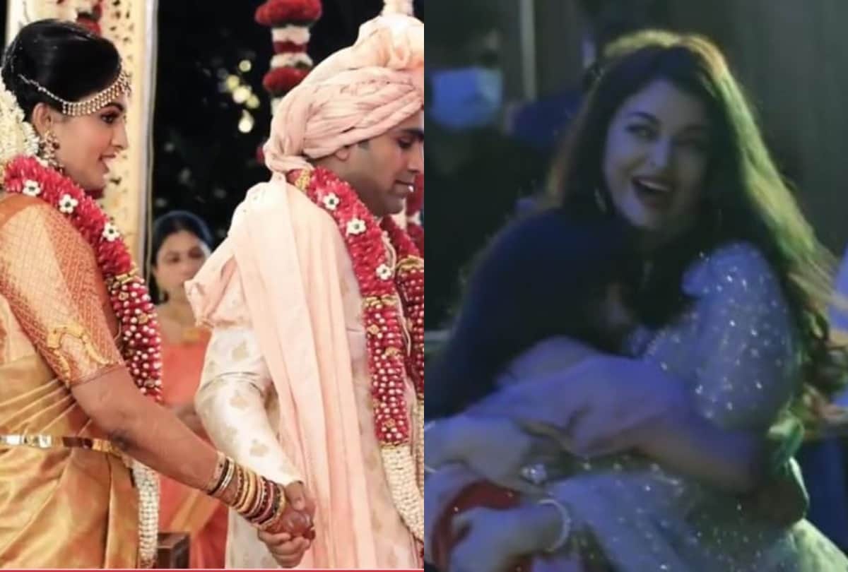 aishwarya rai attend cousin wedding with abhishek bachchan and aaradhya photos goes viral on social media