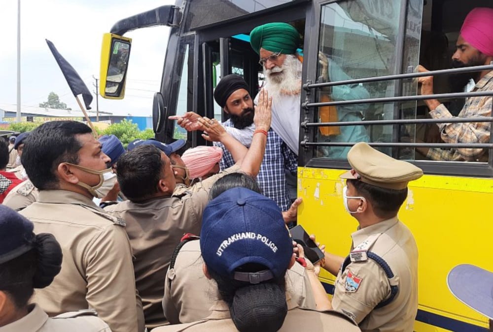 Uttarakhand Ajay Bhatt Jan Ashirwad Yatra News: farmers protest against yatra photos