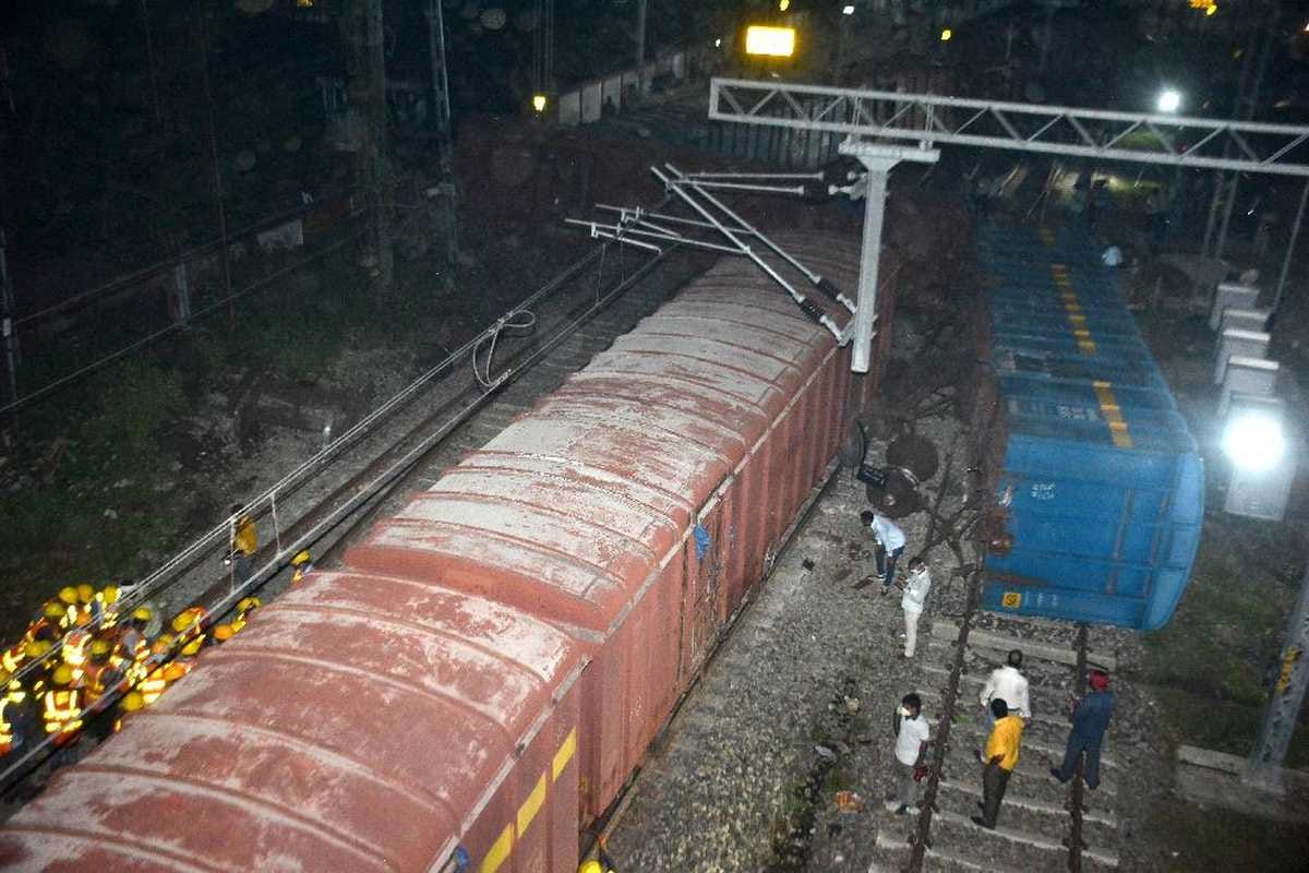 Goods train overturned before Banaras railway station wagons blew up in varanasi