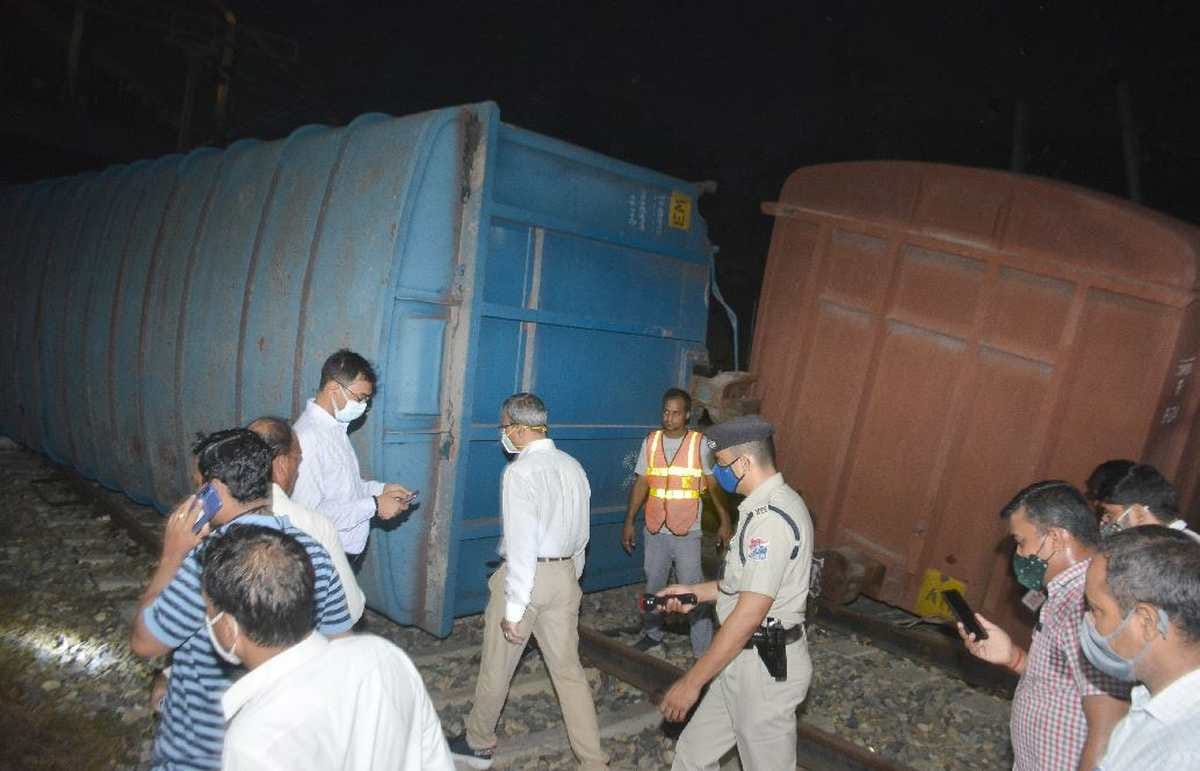Goods train overturned before Banaras railway station wagons blew up in varanasi