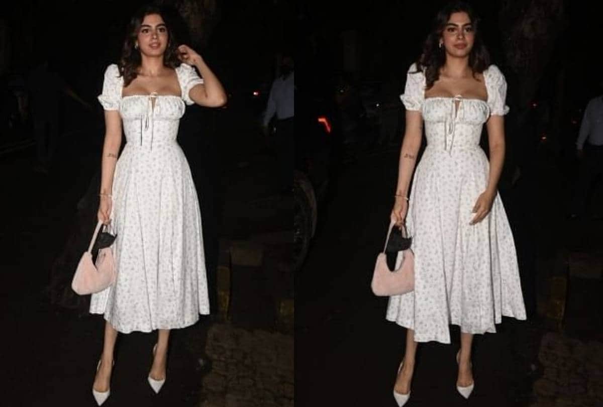 Fashion tips khushi kapoor carry slit floral dress worth rupees 13 thousand
