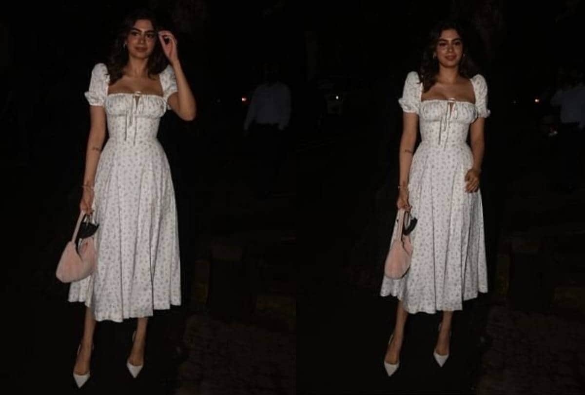 Fashion tips khushi kapoor carry slit floral dress worth rupees 13 thousand