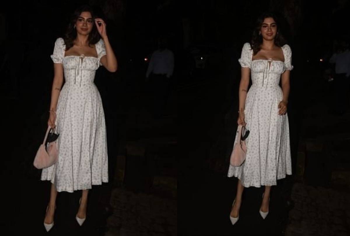 Fashion tips khushi kapoor carry slit floral dress worth rupees 13 thousand