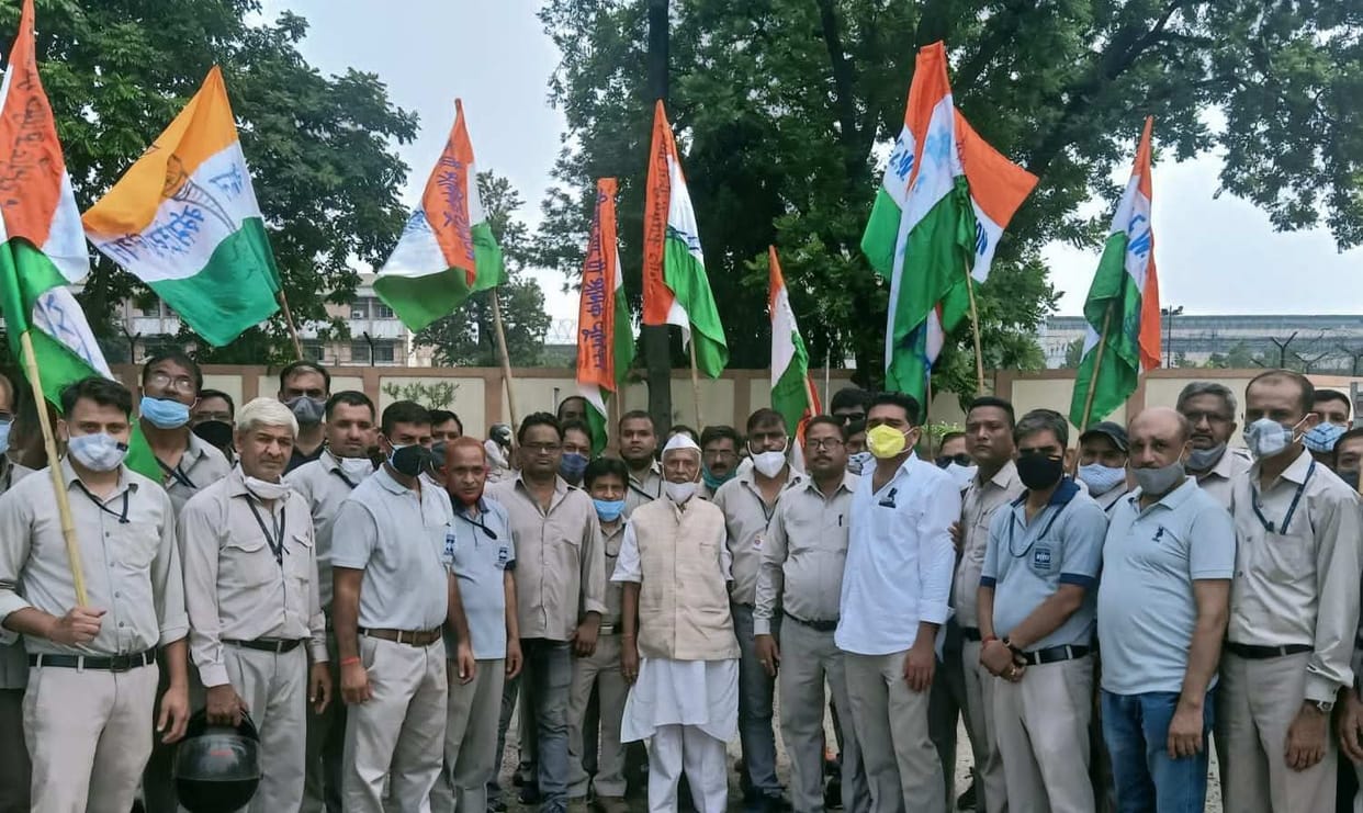 BHEL employees took out march