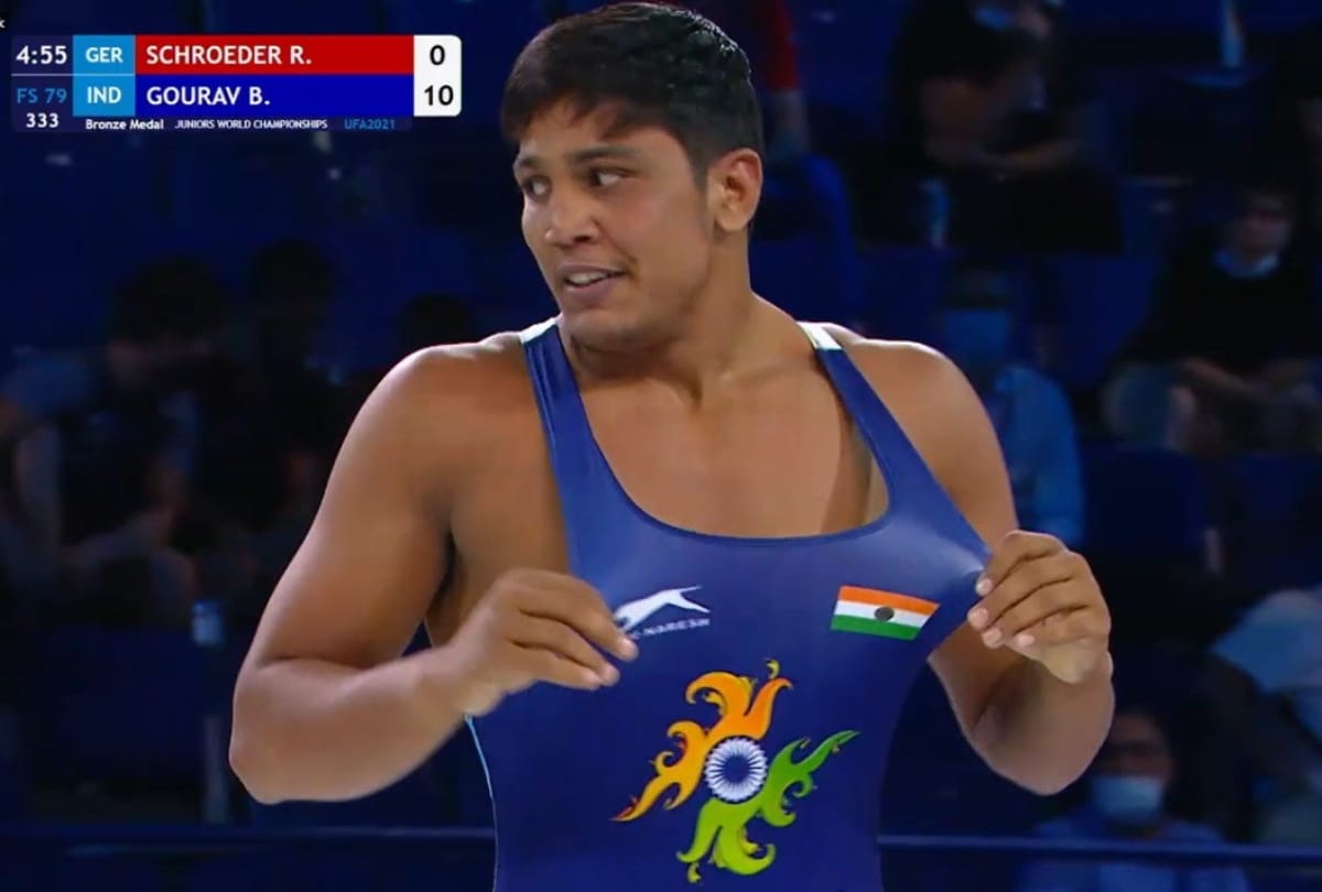 Bronze to Gaurav Balyan of North Eastern Railway in Junior World Wrestling