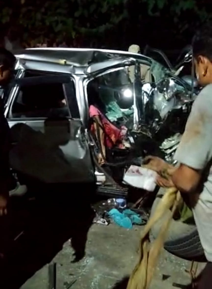 uttarakhand news: horrific collision between truck and car,  CPU-in-charge died