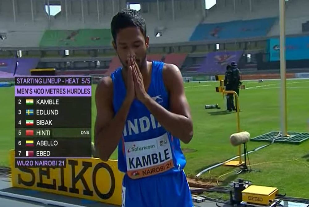 Rohan Kamble qualifies for the semifinal of 400m Hurdles with the qualification time of 55.00s at Nairobi 