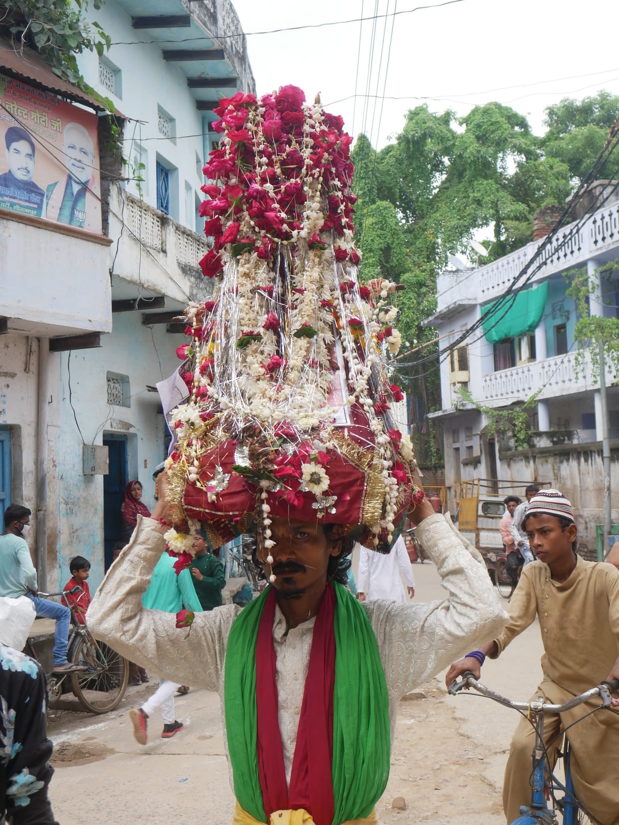 Celebrated the festival of Muharram in a simple manner by keeping Tajia on the square