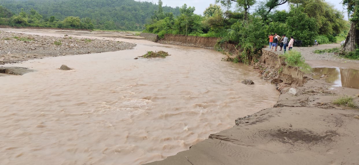 Hundred meters of Chilarkhal-Laldhang road washed away