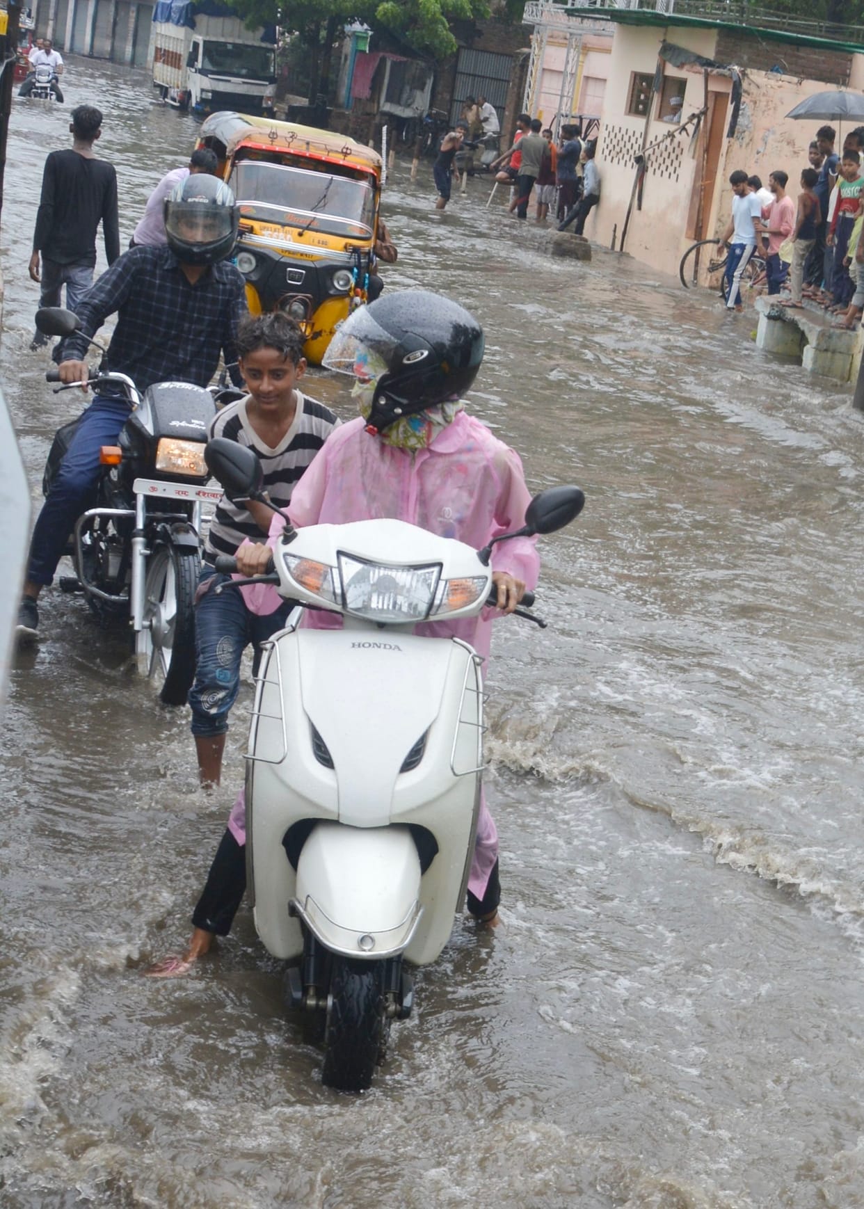 Waterlogging in low-lying areas due to heavy rain
