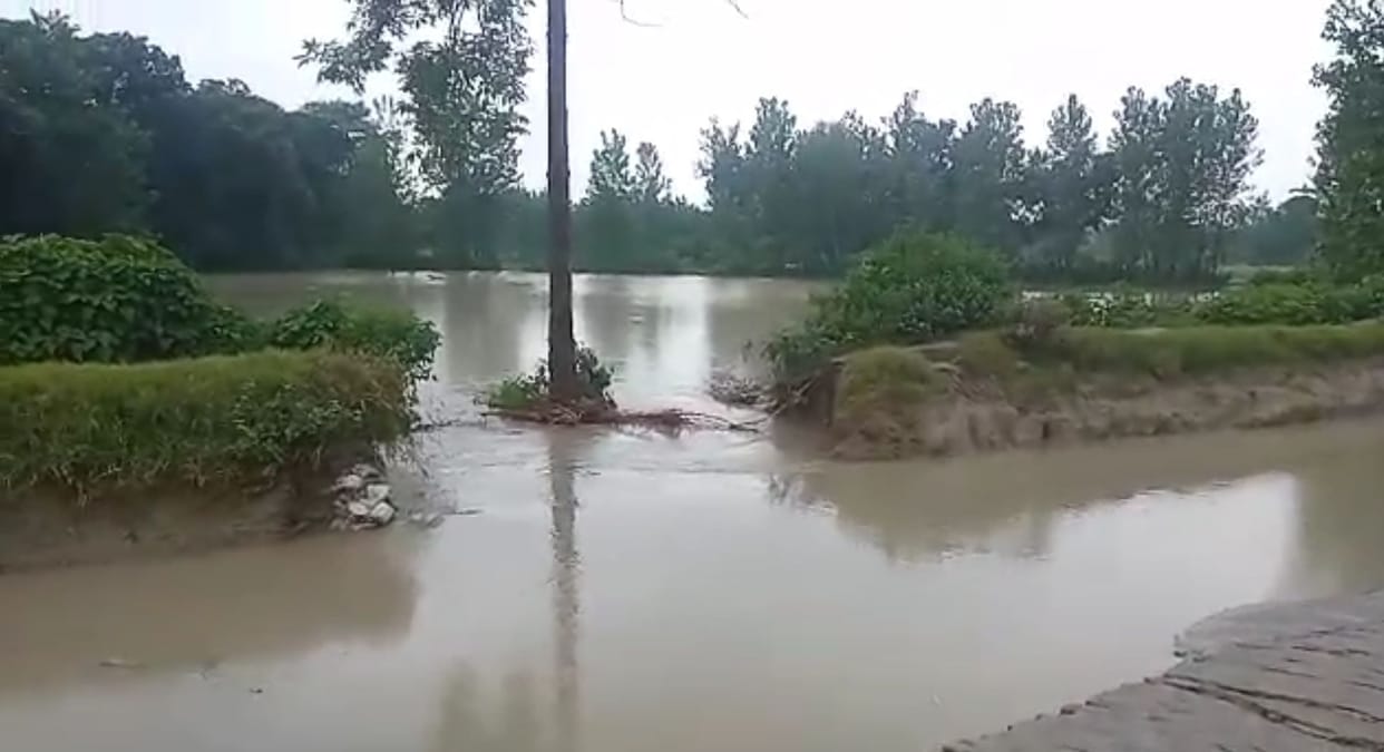 Rivers overflowing due to rain, risk of flood