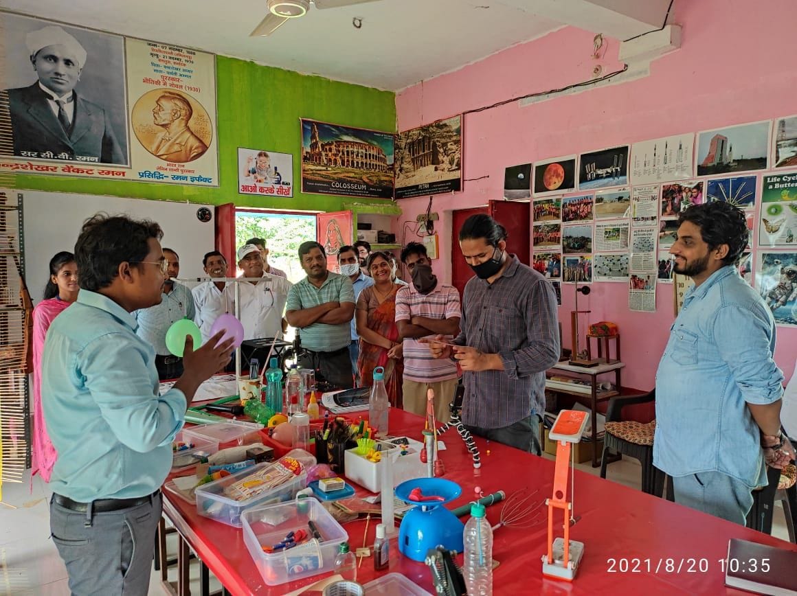 manish gives lesson to children by practical