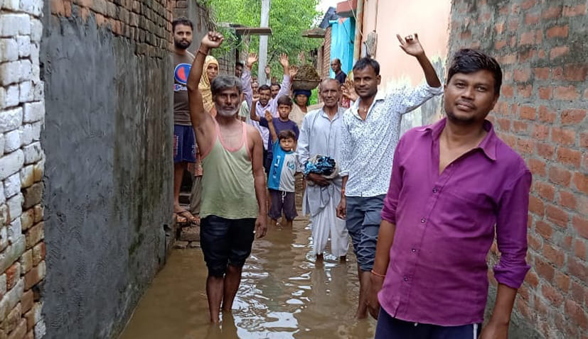 Rain water entered the houses in Paroli village