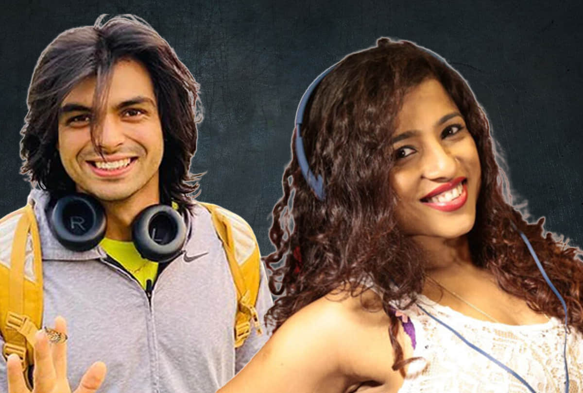 RJ Malishka dances for Gold Medalist Neeraj Chopra and asking for jadu ki jhappi video viral on internet