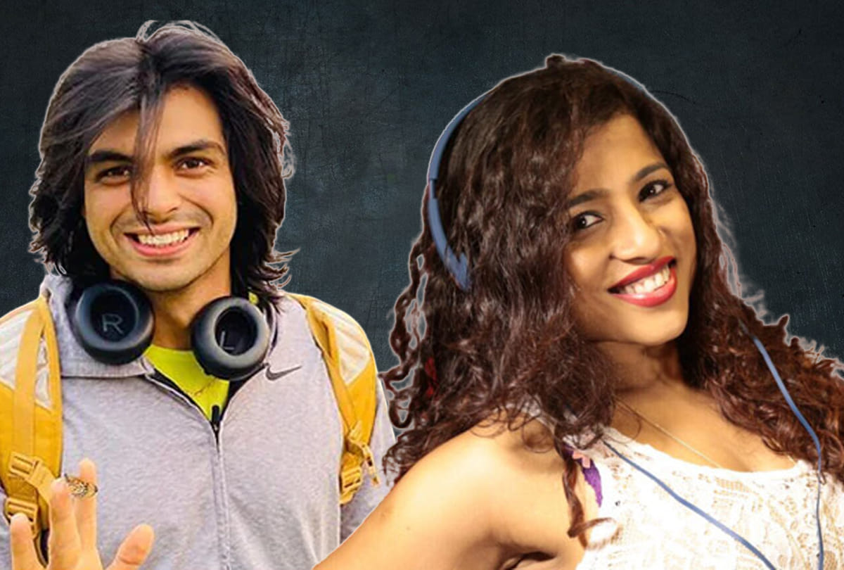 RJ Malishka dances for Gold Medalist Neeraj Chopra and asking for jadu ki jhappi video viral on internet