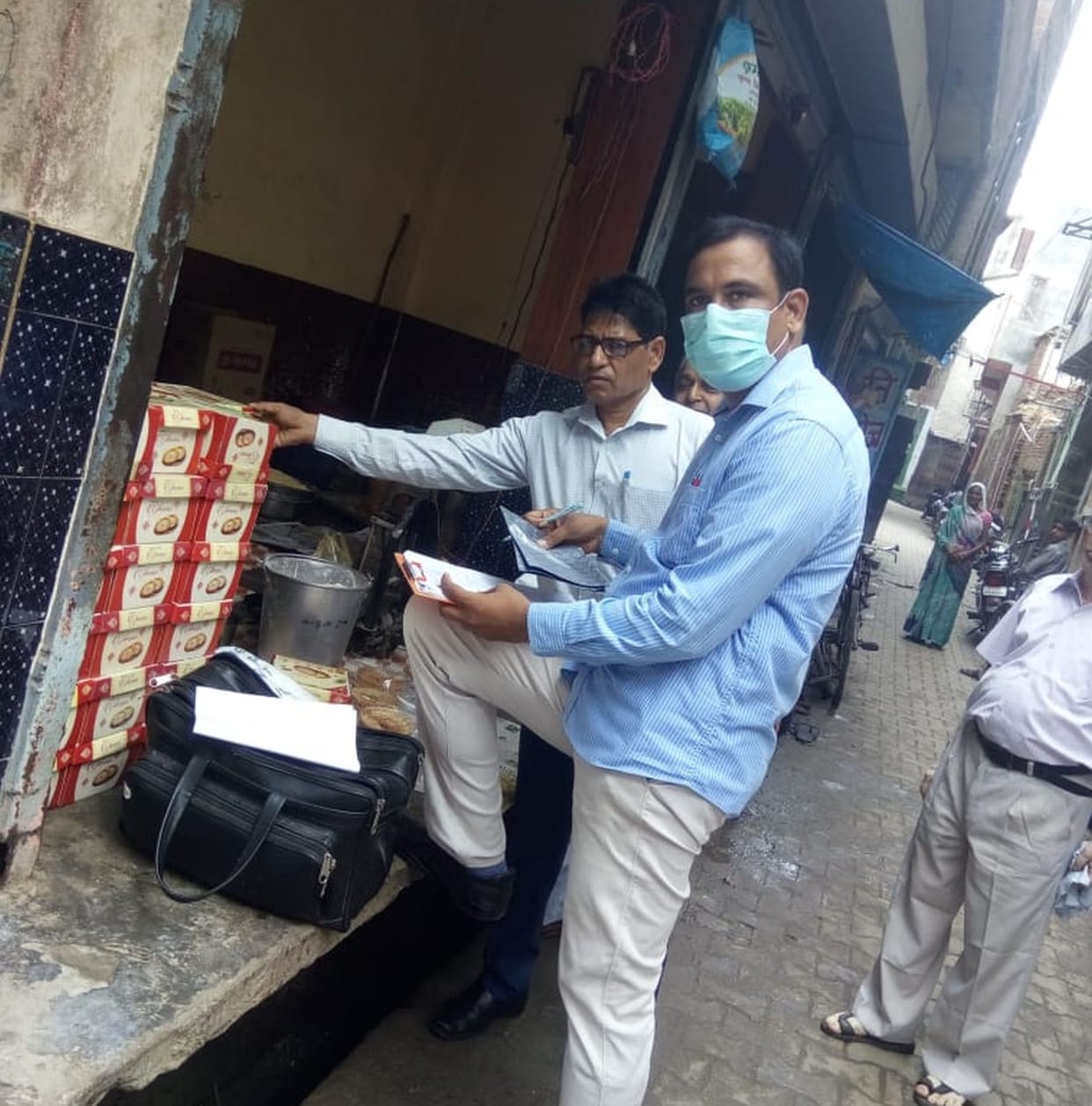 Filled the sample of milk, ghevar and mustard oil