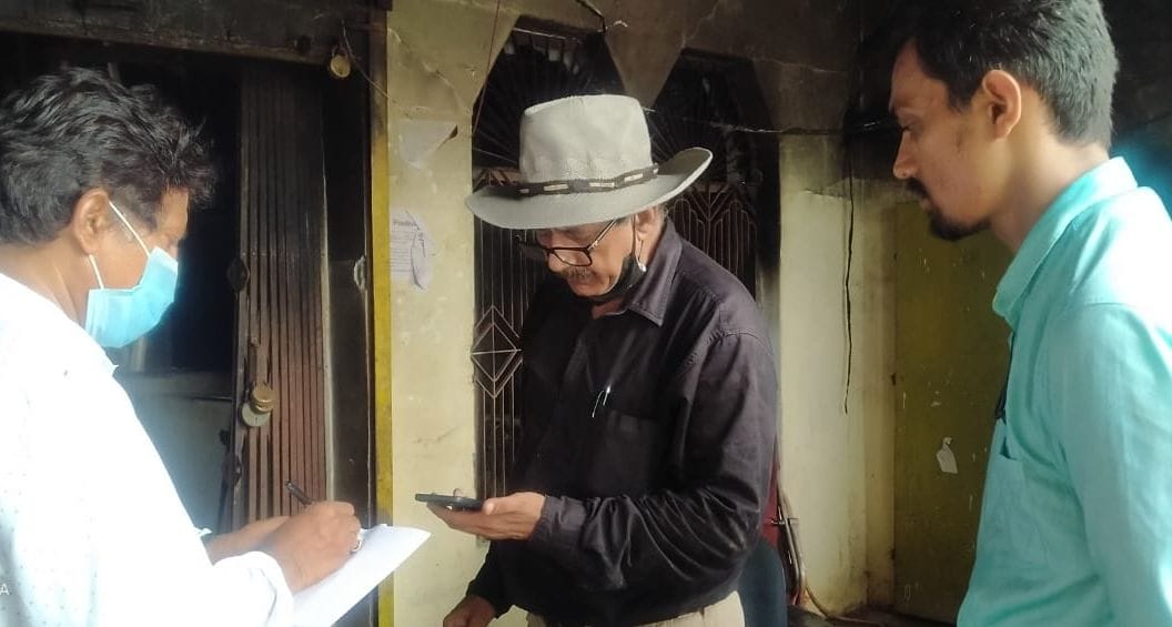 Indian Bank Joniha caught fire due to short-circuit