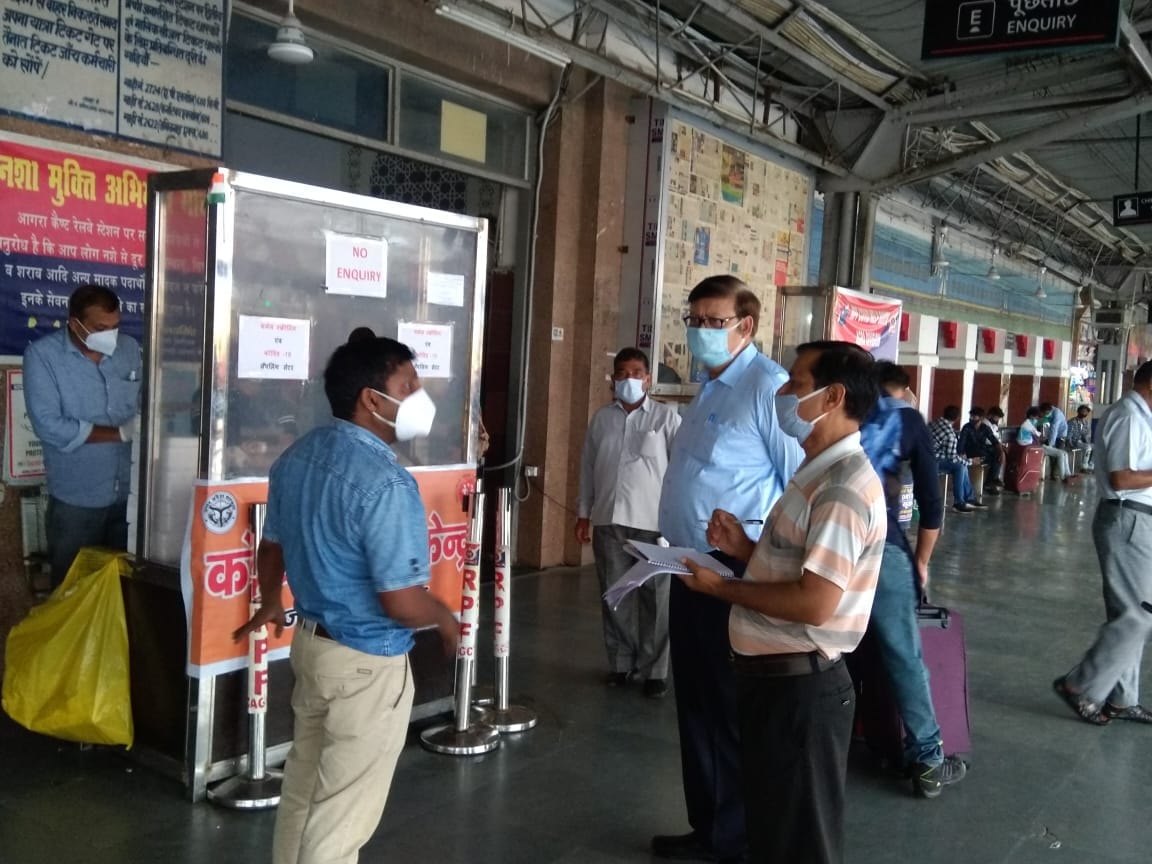 no covid inspection on agra cantt
