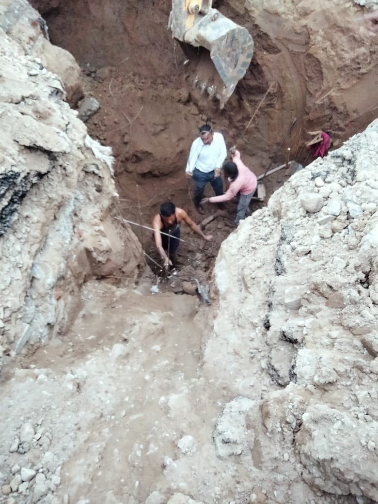 Three laborers digging buried under the soil in Barwala, one died