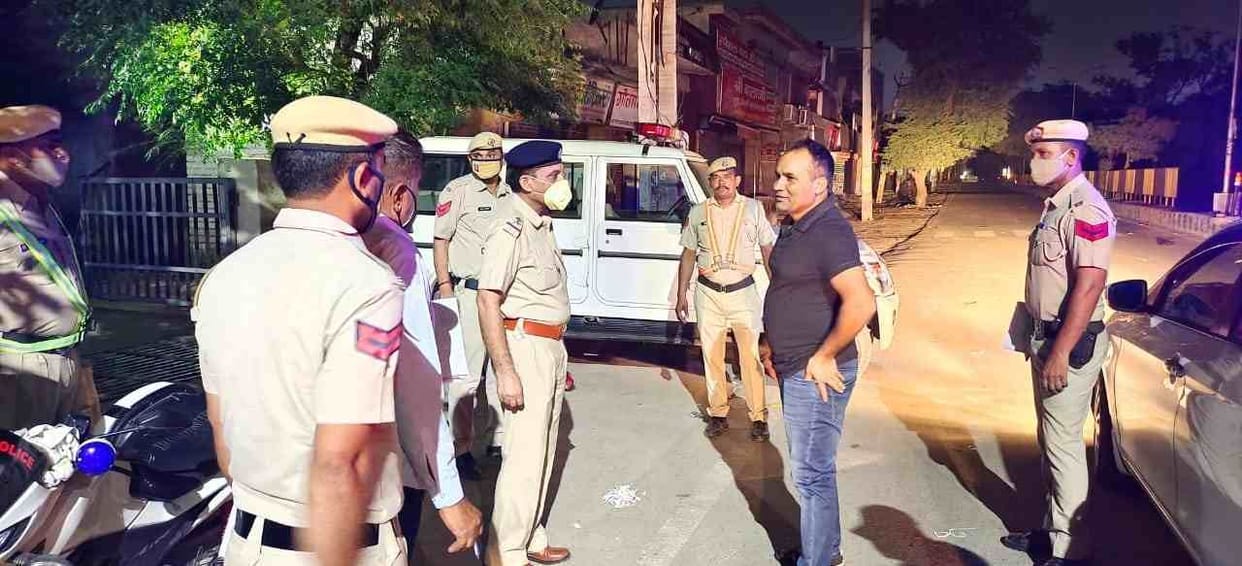 police night domanation in jind 2284 vehicles checking