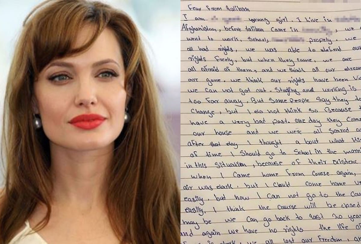 Angelina jolie debut on instagram share afghani teenage girl heartbroken letter as her first post