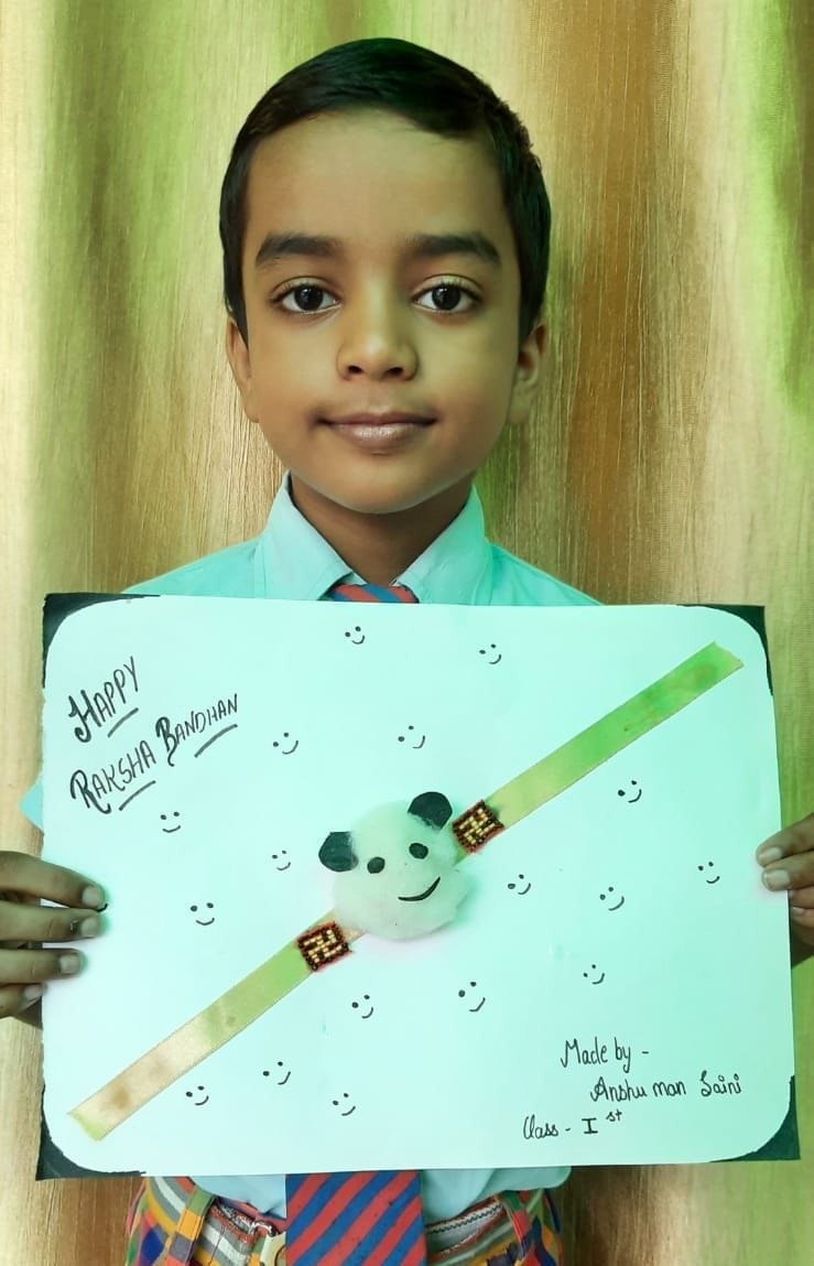 Yashika got first place in Rakhi making competition